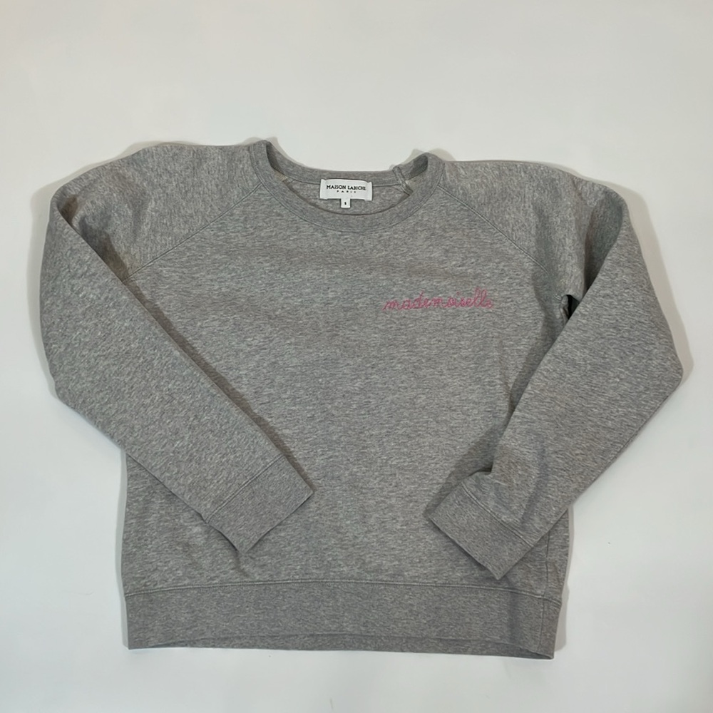 Maison Labiche Paris Sweatshirt Size S Embroidered Mademoiselle EUC - Picture 7 of 9